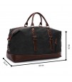SB-Weekender Leather Duffle Bag - Black
